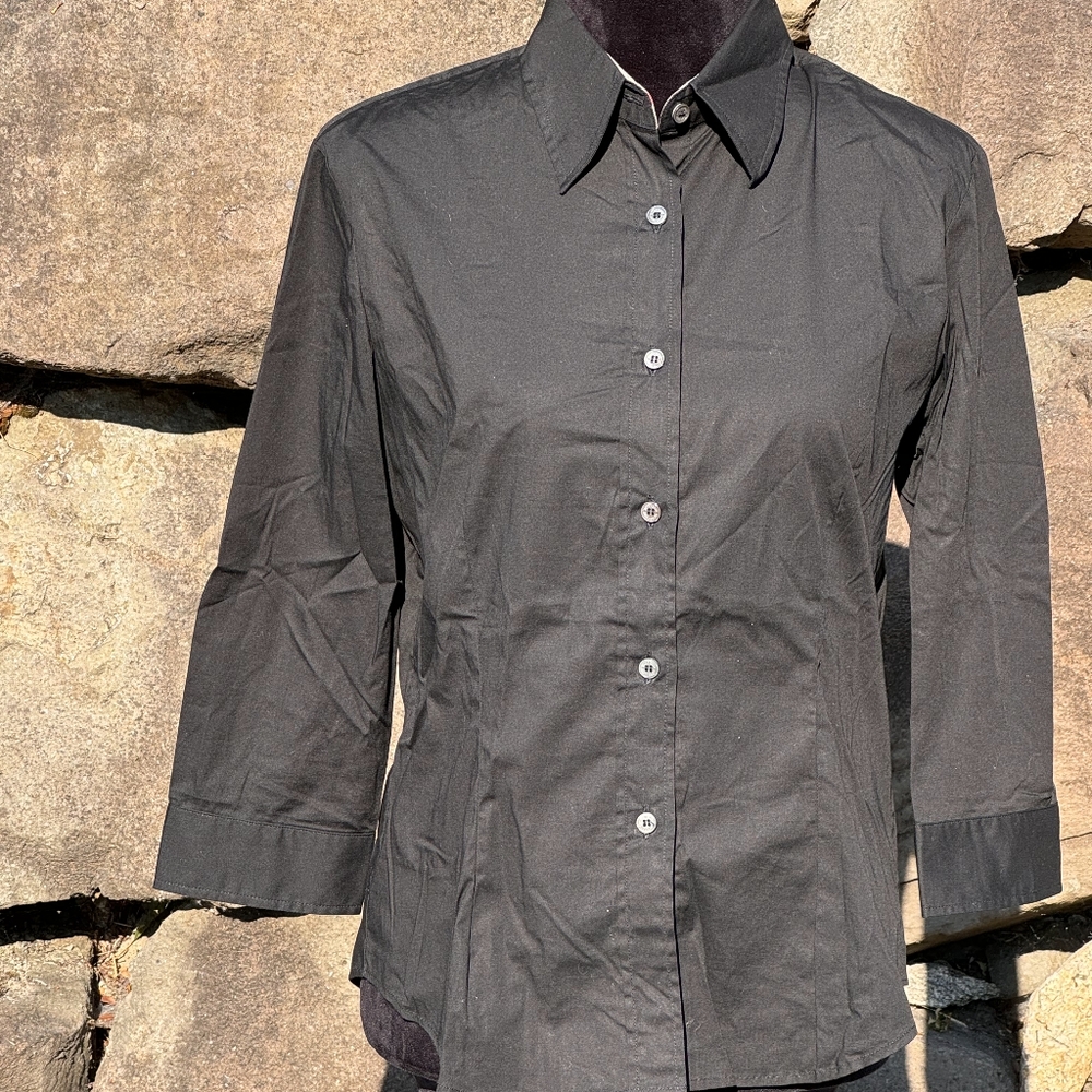 Burberry black dress shirt Size M Made in Italy 